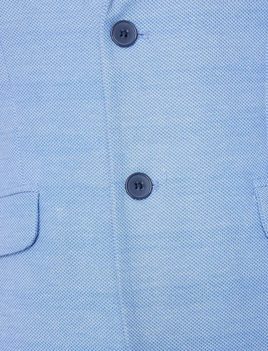 10821 Blue Classic Collar Blazer