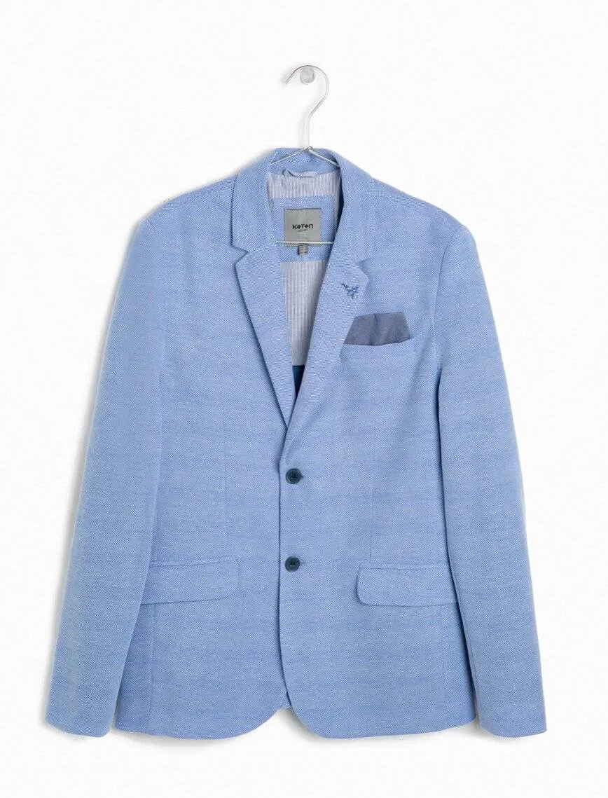 10821 Blue Classic Collar Blazer
