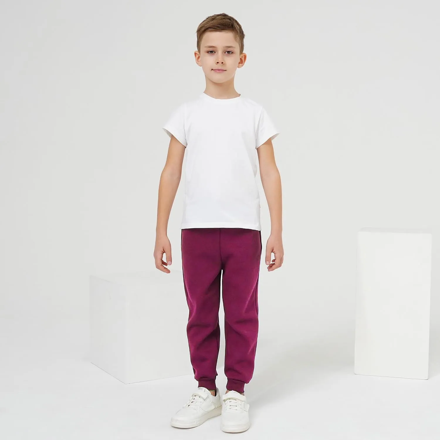 3 Pack Boy's and Girl's Fleece Pull on Jogger Sweatpant with Pockets and Drawstring 2-13 Years