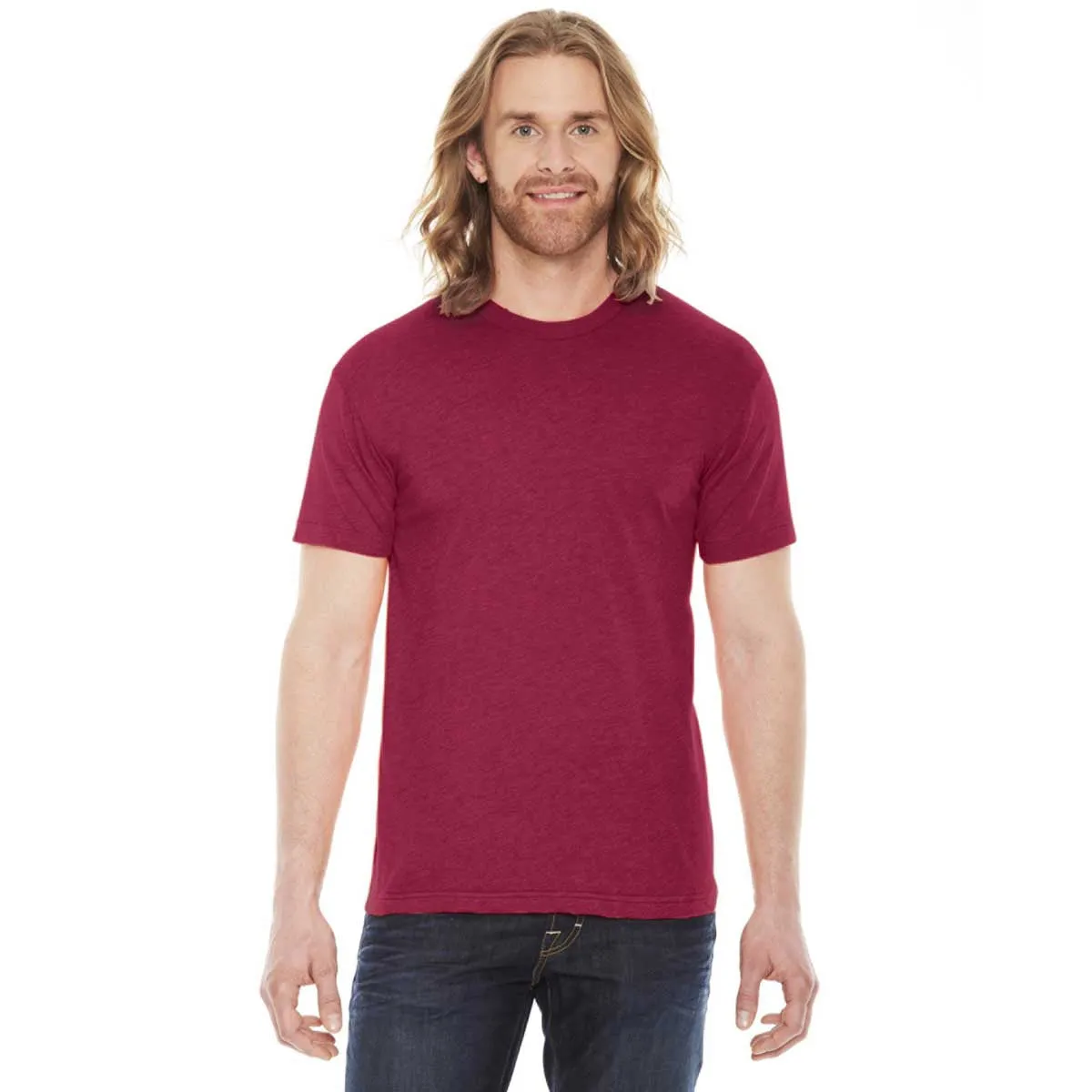 American Apparel Unisex Heather Red 50/50 Short Sleeve Tee