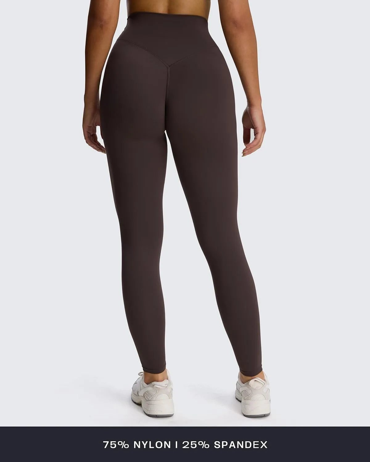 Aoxjox High Waisted Workout Leggings for Women Hidden Scrunch V Waist Front Illusion Ruched Athletic Yoga Pants 26"