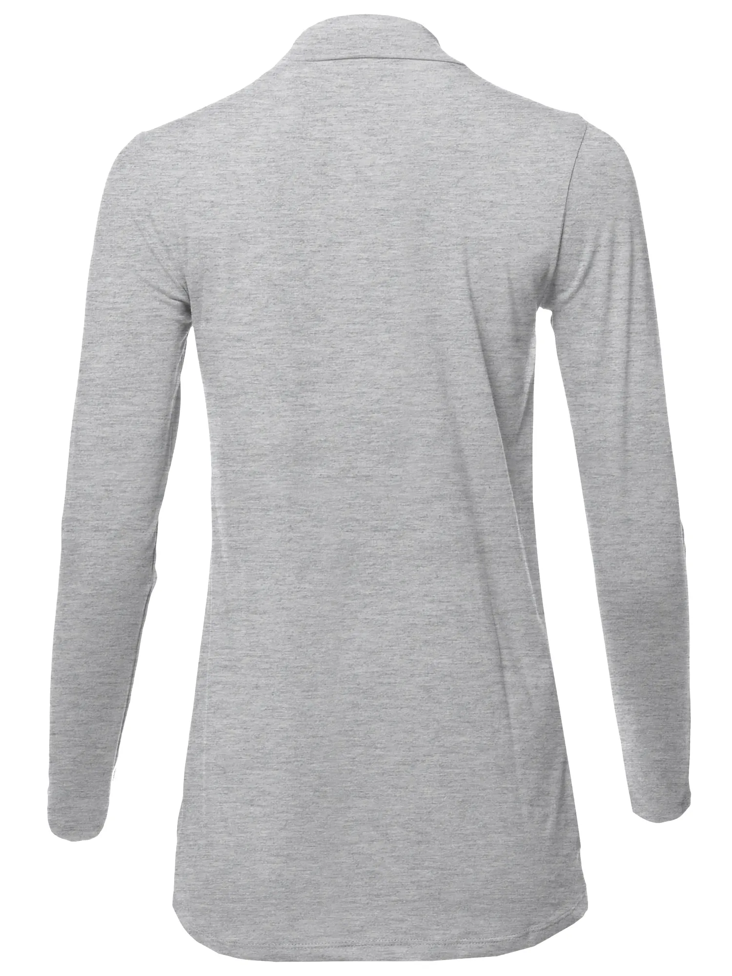 Basic Solid Soft Cotton Long Sleeve Mock Neck Top Shirts
