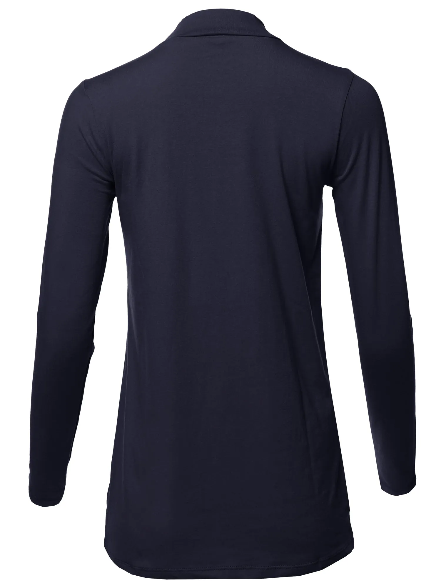 Basic Solid Soft Cotton Long Sleeve Mock Neck Top Shirts