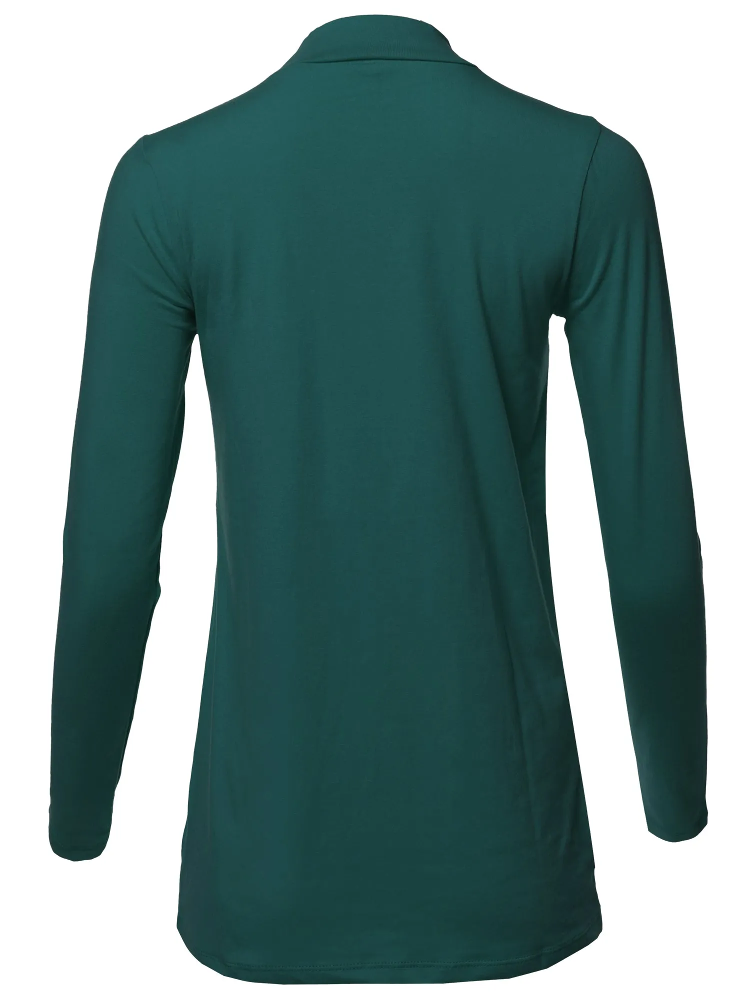 Basic Solid Soft Cotton Long Sleeve Mock Neck Top Shirts