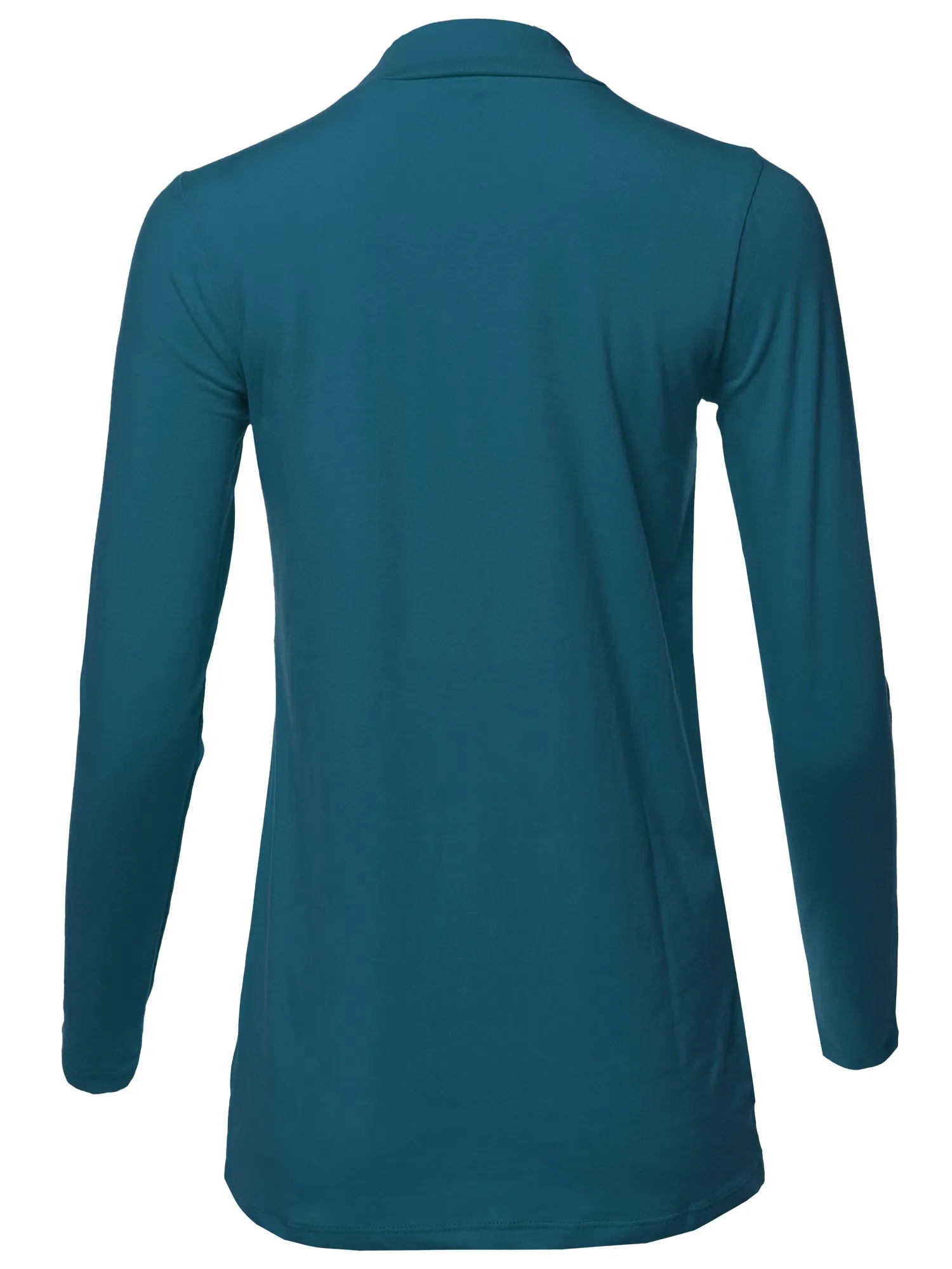 Basic Solid Soft Cotton Long Sleeve Mock Neck Top Shirts