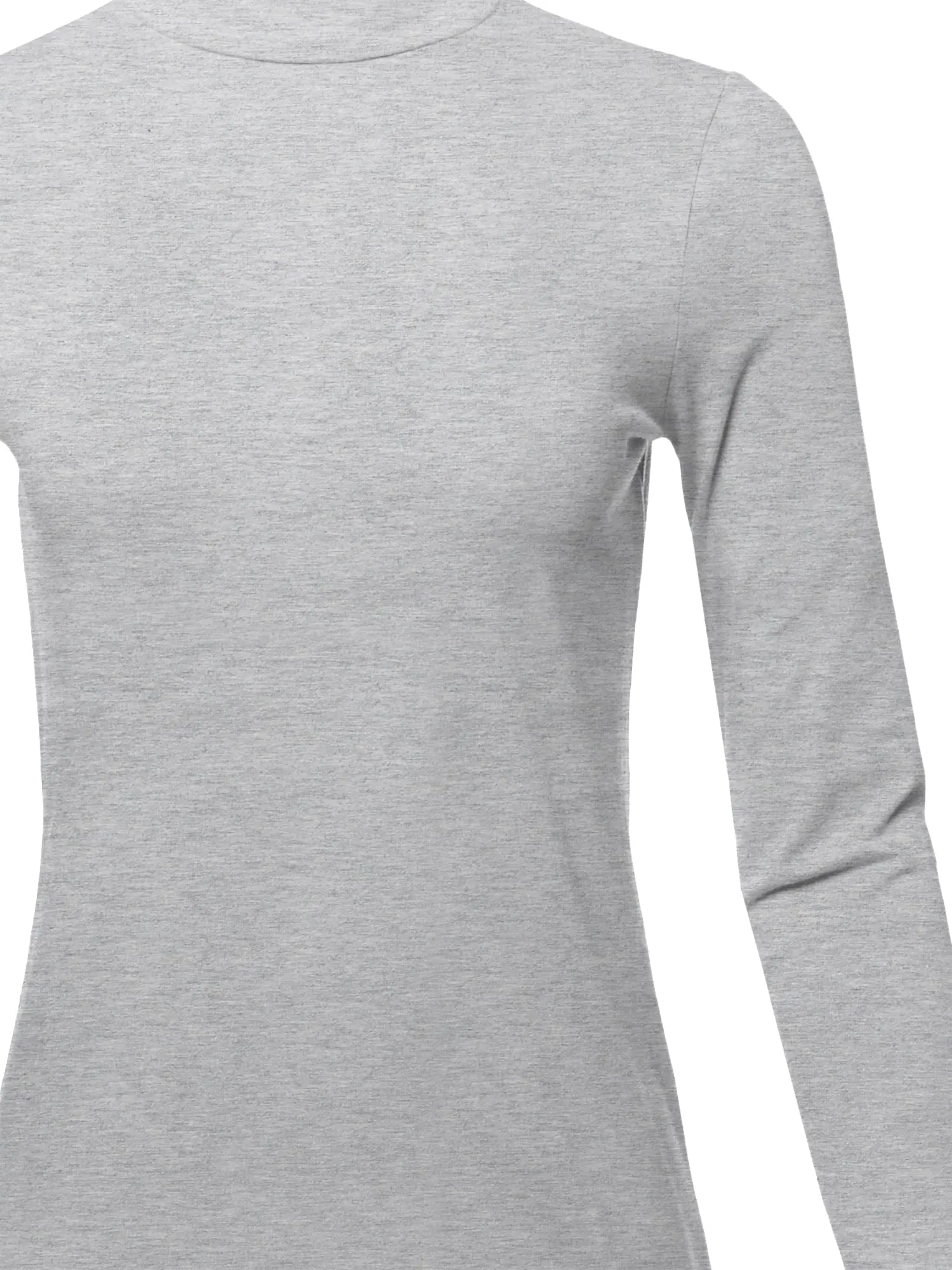 Basic Solid Soft Cotton Long Sleeve Mock Neck Top Shirts