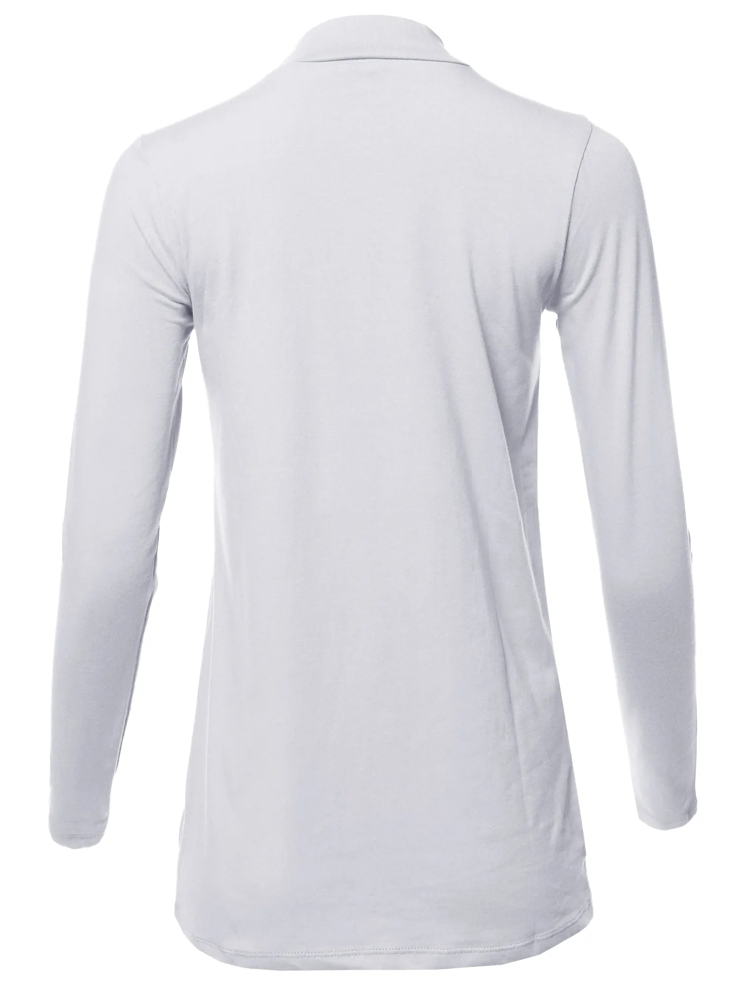 Basic Solid Soft Cotton Long Sleeve Mock Neck Top Shirts