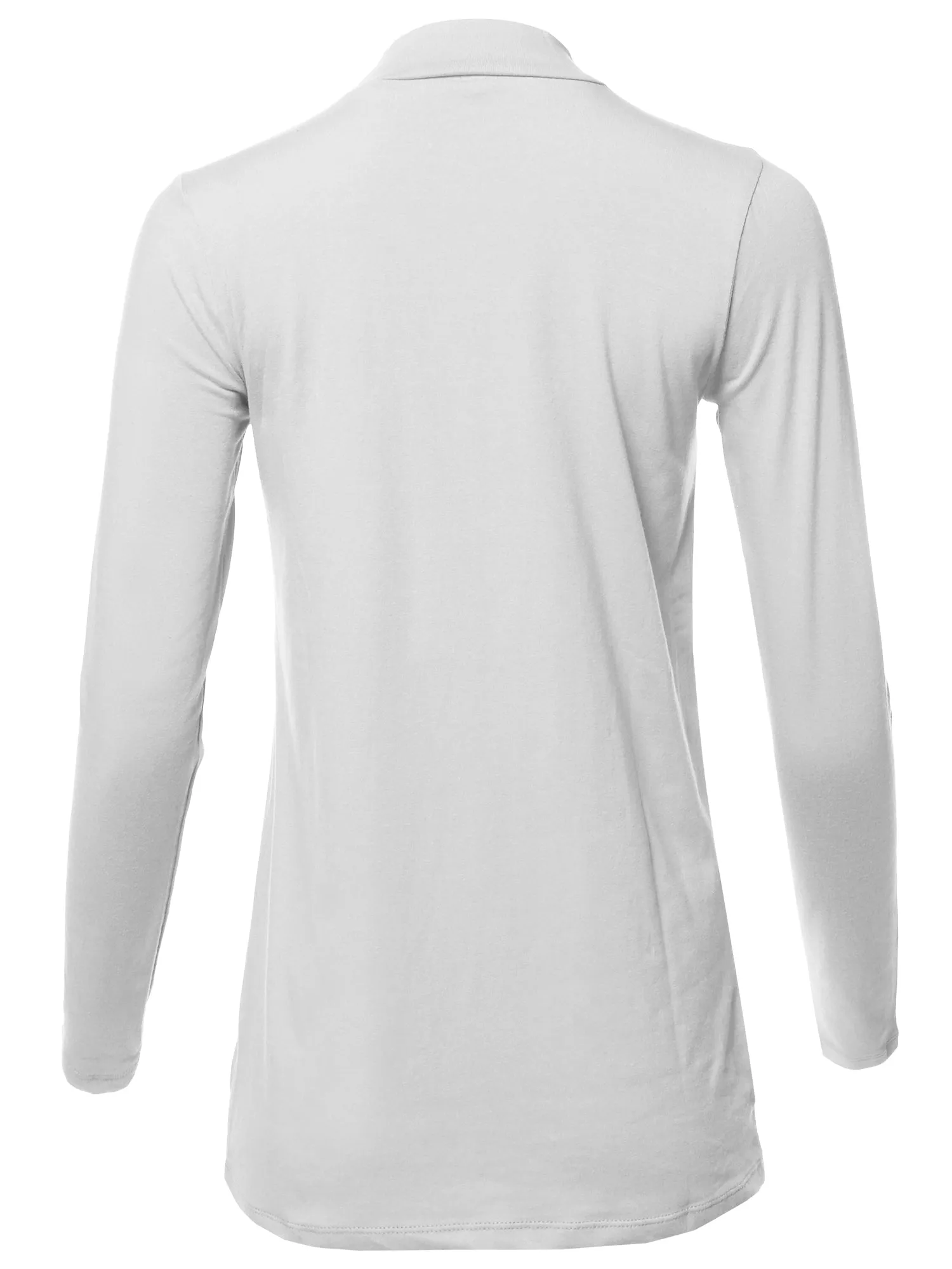 Basic Solid Soft Cotton Long Sleeve Mock Neck Top Shirts