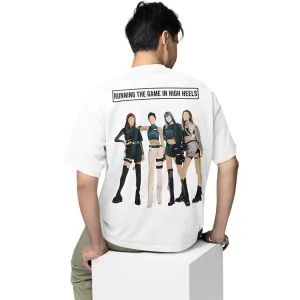 Black Pink Oversized T shirt - Running The Game