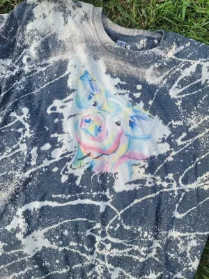 Bleached Watercolor Piggy Tee