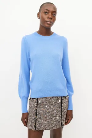 Blue Cashmere Knit Sweater