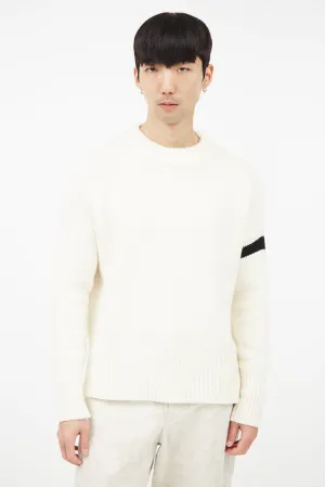 Cream & Black Cashmere Knit Sweater