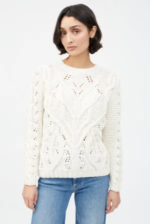 Cream Cashmere Cable Knit Sweater