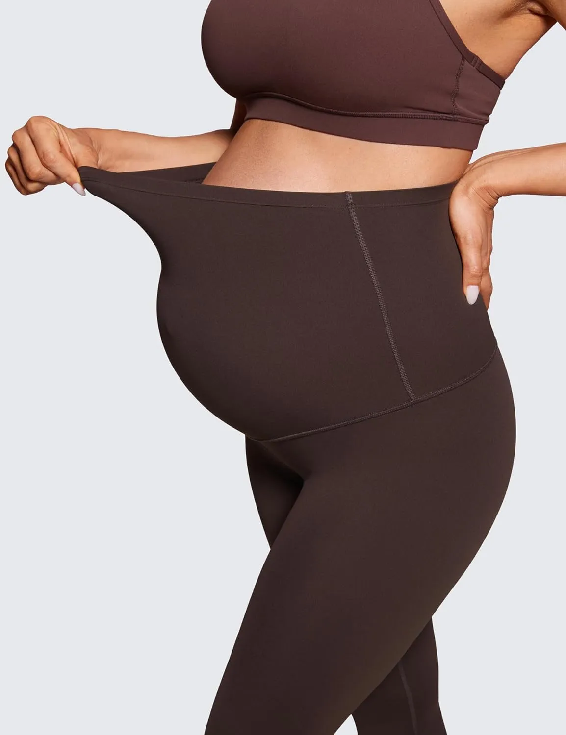 CRZ YOGA Womens Butterluxe Maternity Capris Leggings 21" - Crop Pants Over The Belly Workout Active Yoga Pregnancy Soft