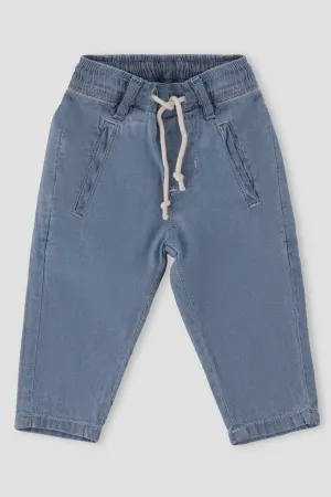 Denim Pant With Drawstring For Baby Boy - Blue