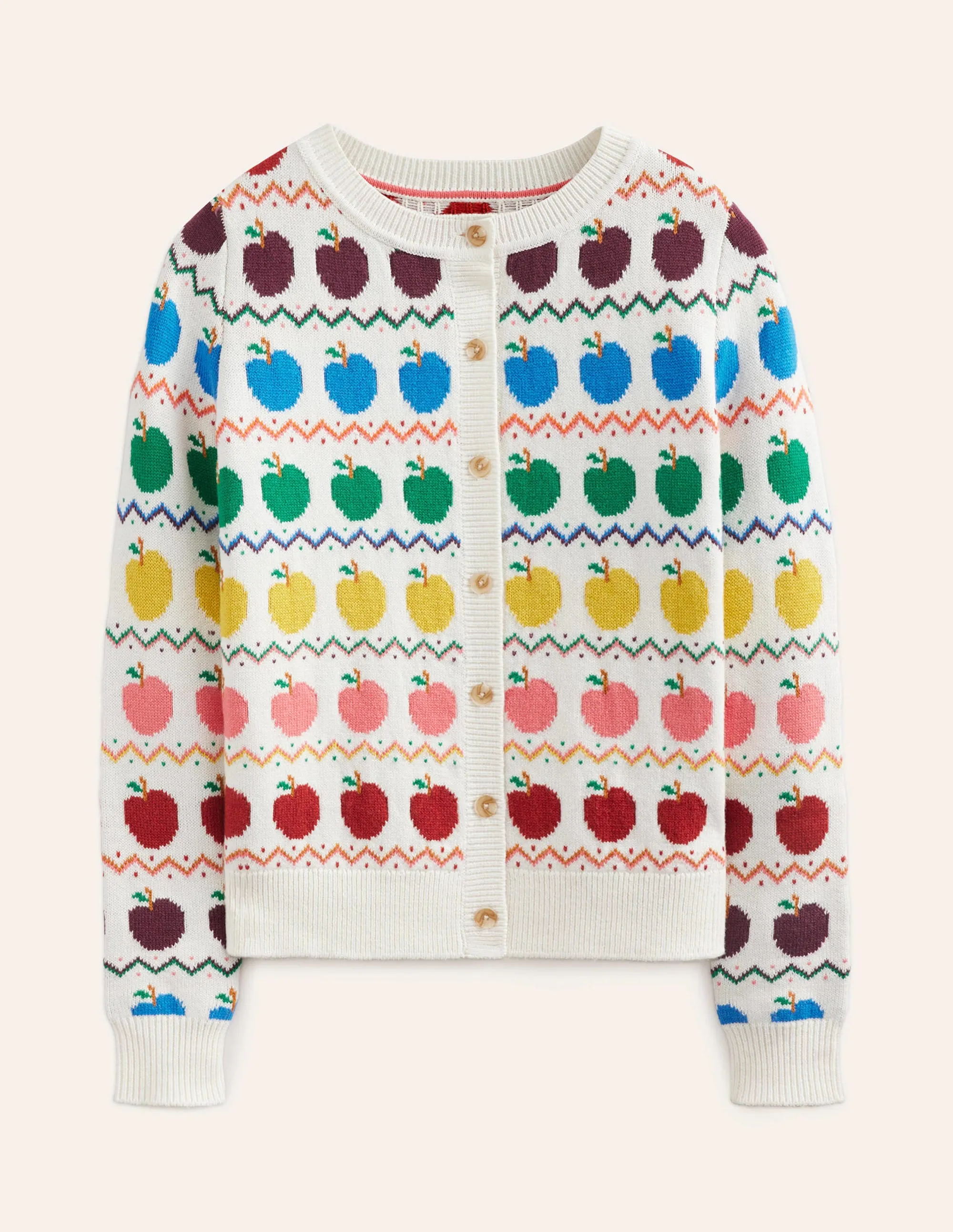 Edie Fair Isle Cardigan-Apple Fair Isle