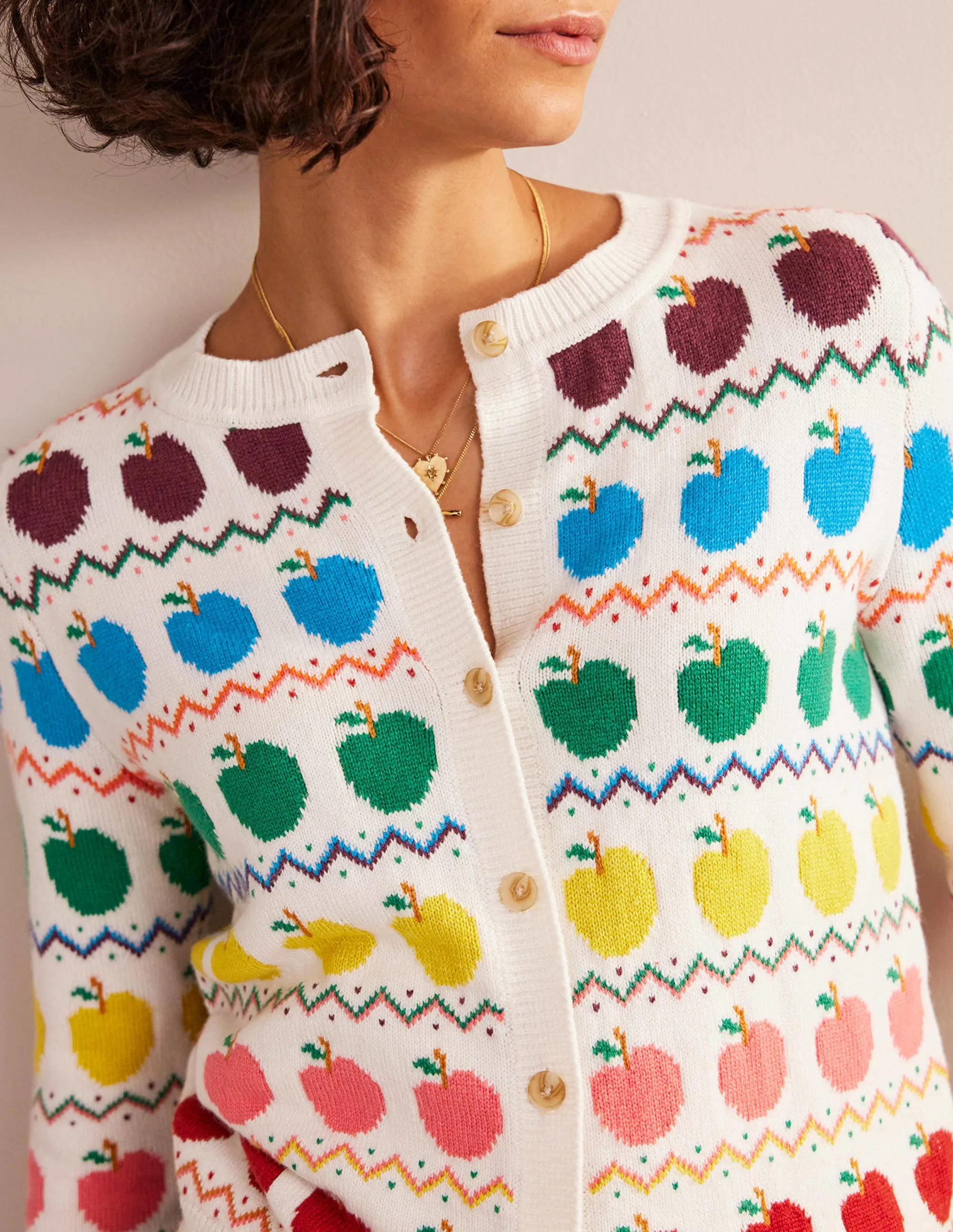 Edie Fair Isle Cardigan-Apple Fair Isle