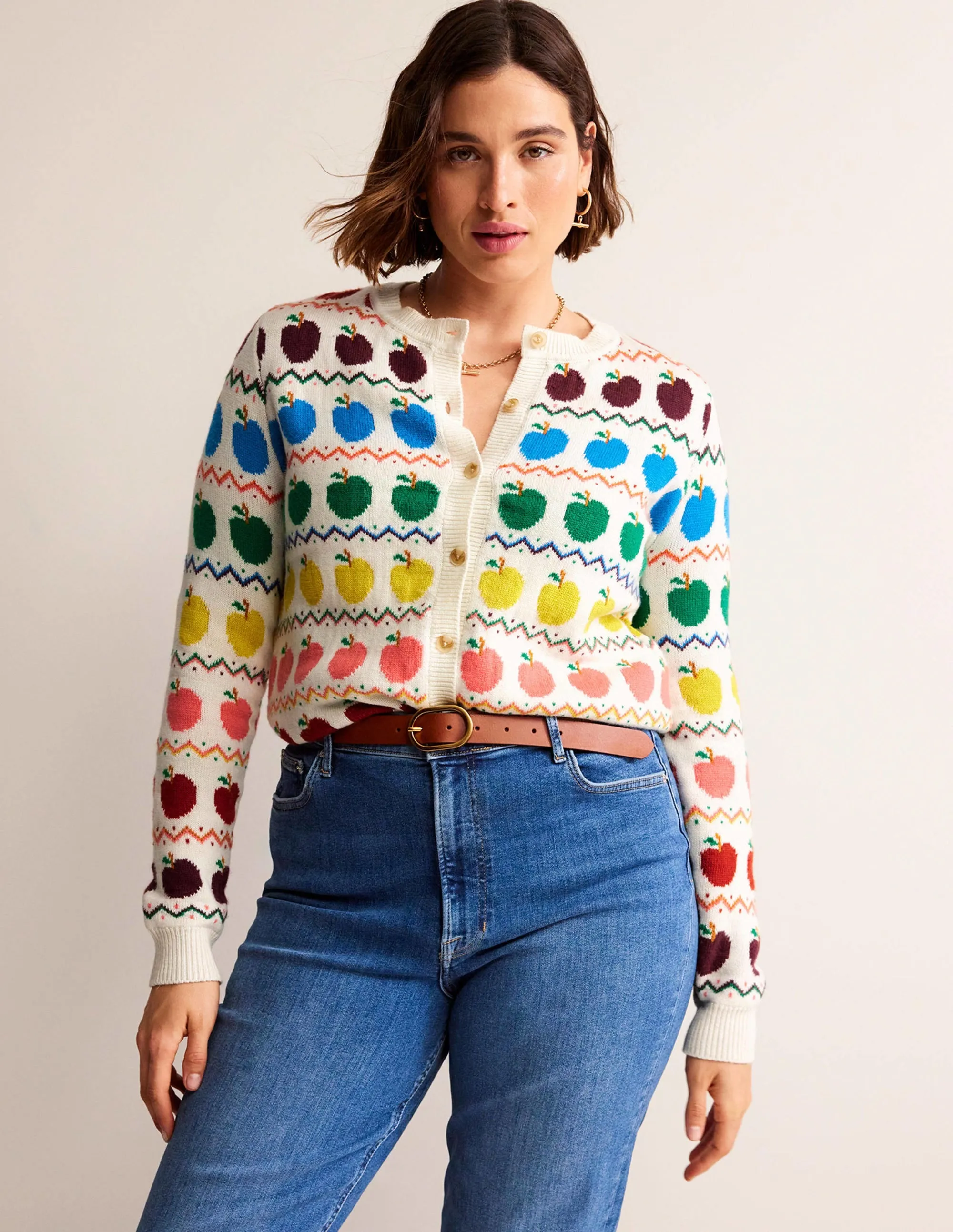 Edie Fair Isle Cardigan-Apple Fair Isle