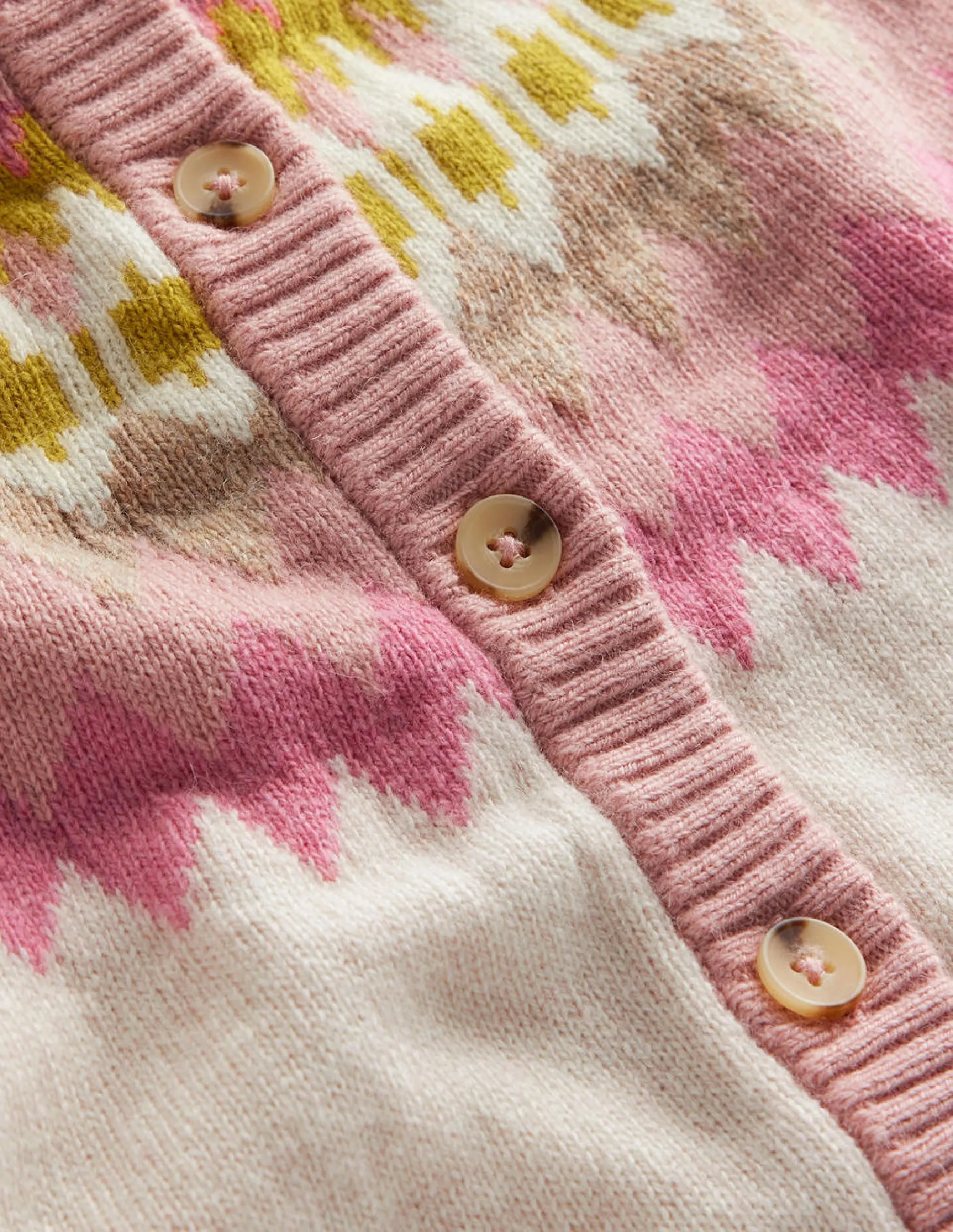 Edie Fair Isle Cardigan-Oatmeal Melange Fair Isle