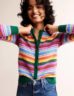 Edie Fair Isle Cardigan-Rainbow Fair Isle