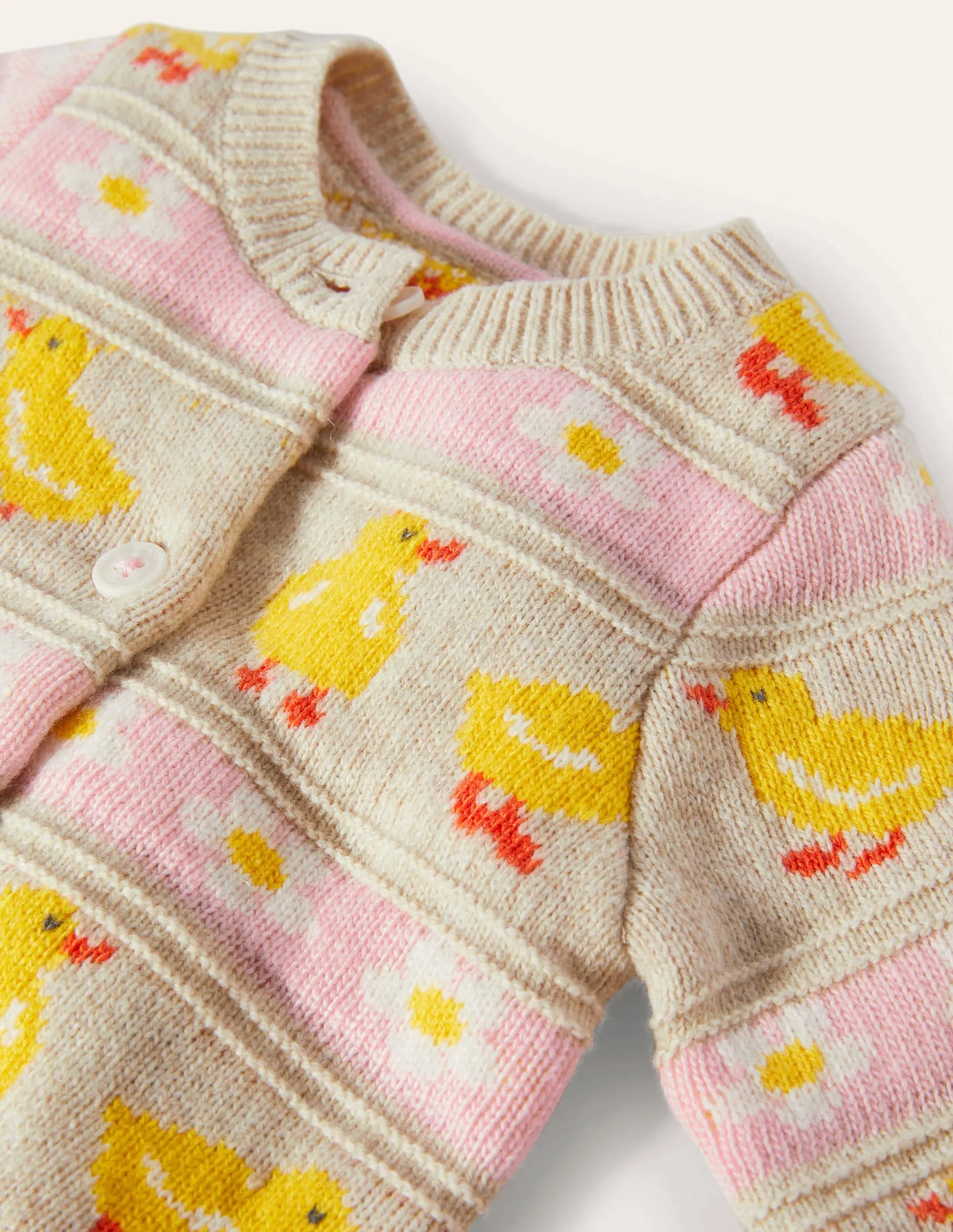 Fair Isle Knitted Cardigan-Sweetcorn Chicks