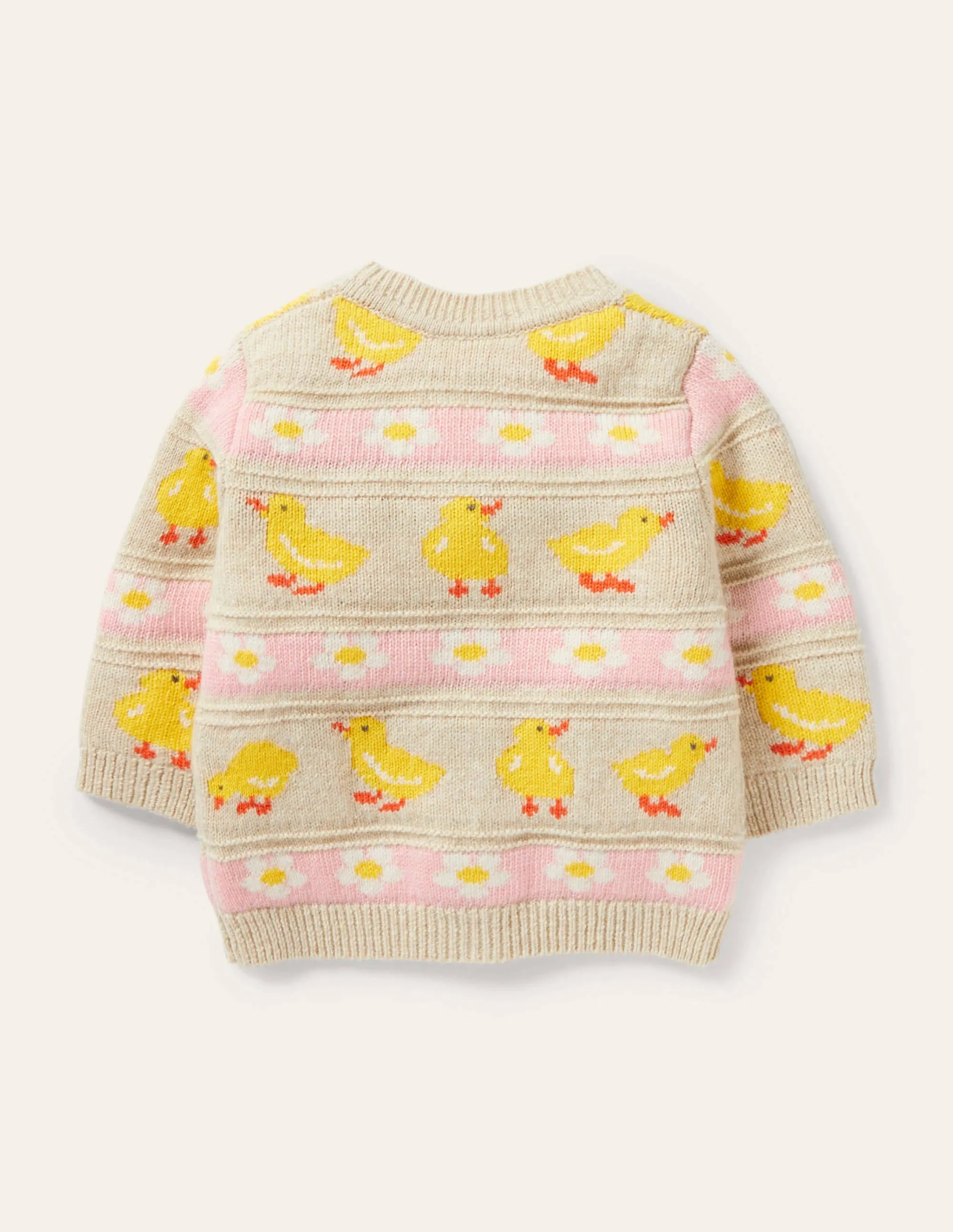 Fair Isle Knitted Cardigan-Sweetcorn Chicks