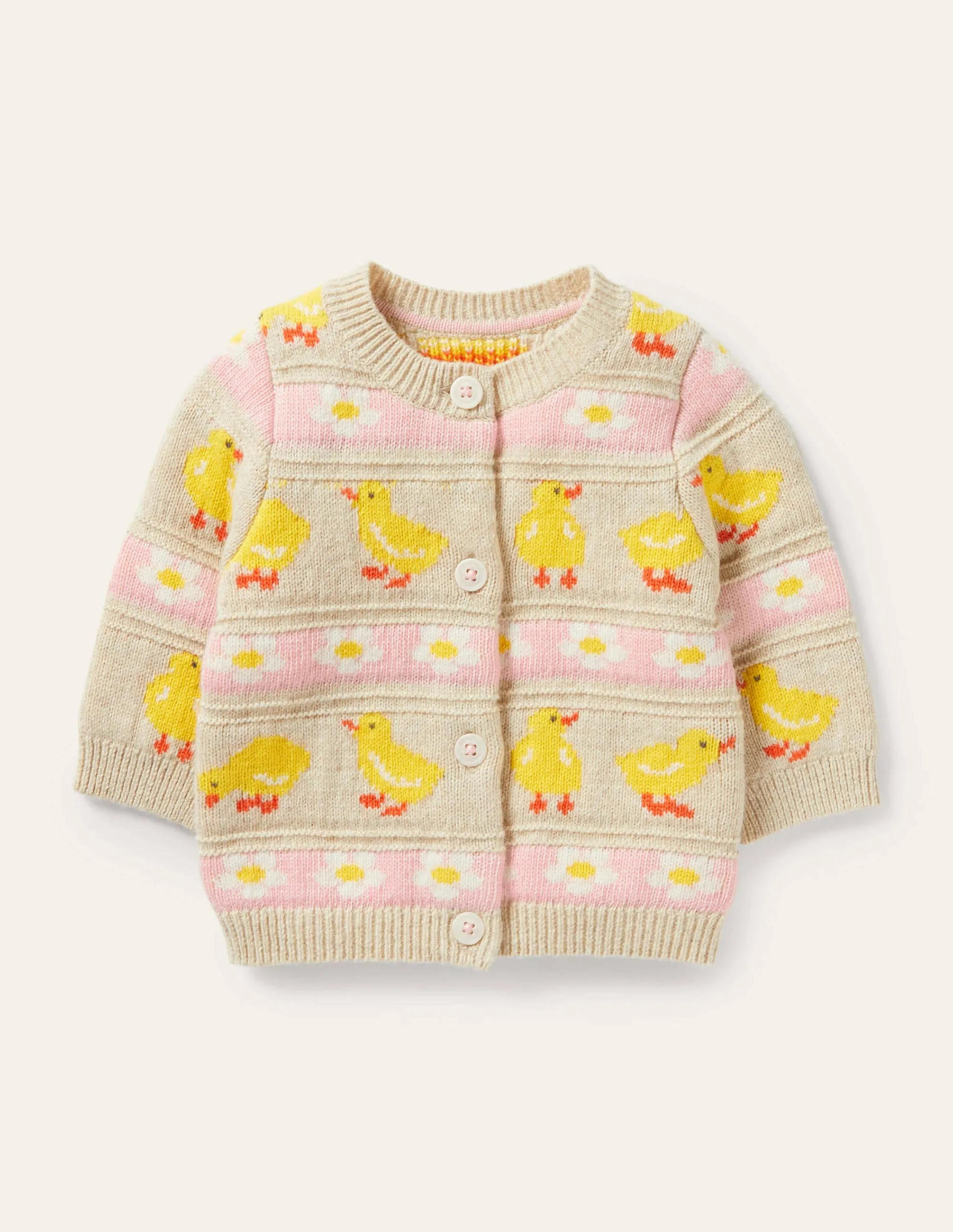 Fair Isle Knitted Cardigan-Sweetcorn Chicks
