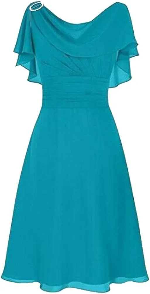 Formal Dresses for Women Gowns Evening Party Cocktail Dress Elegant V Neck Ruched A-Line Swing Wedding Guest Dress
