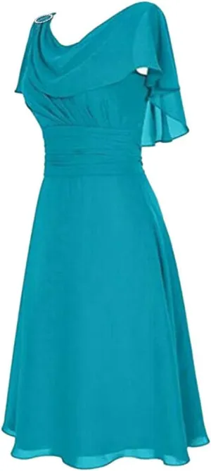 Formal Dresses for Women Gowns Evening Party Cocktail Dress Elegant V Neck Ruched A-Line Swing Wedding Guest Dress
