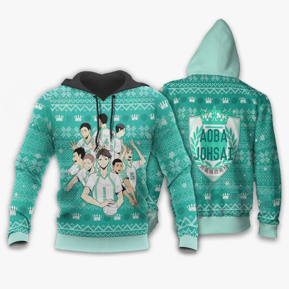 Giftngon - Aoba Johsai Ugly Christmas Sweater Haikyuu Anime Xmas Shirt