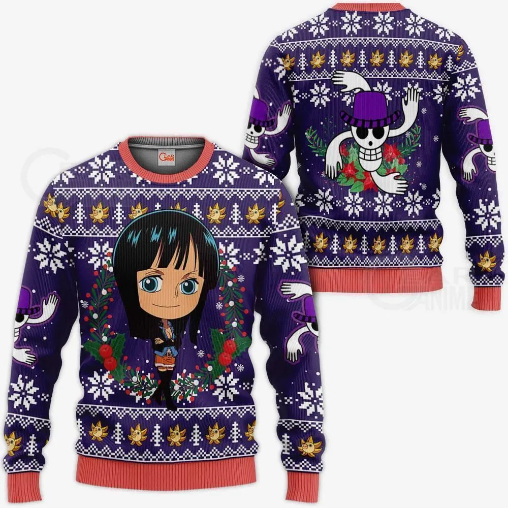 Giftngon - Nico Robin Ugly Christmas Sweater One Piece Anime Xmas