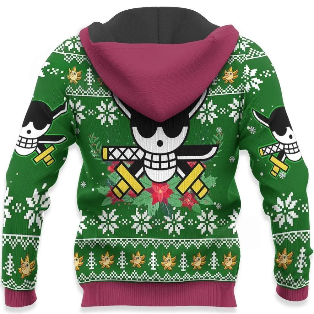 Giftngon - Zoro Ugly Christmas Sweater One Piece Anime Xmas For Kids
