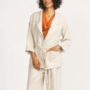 'Greer Blazer' Natural with Stripes