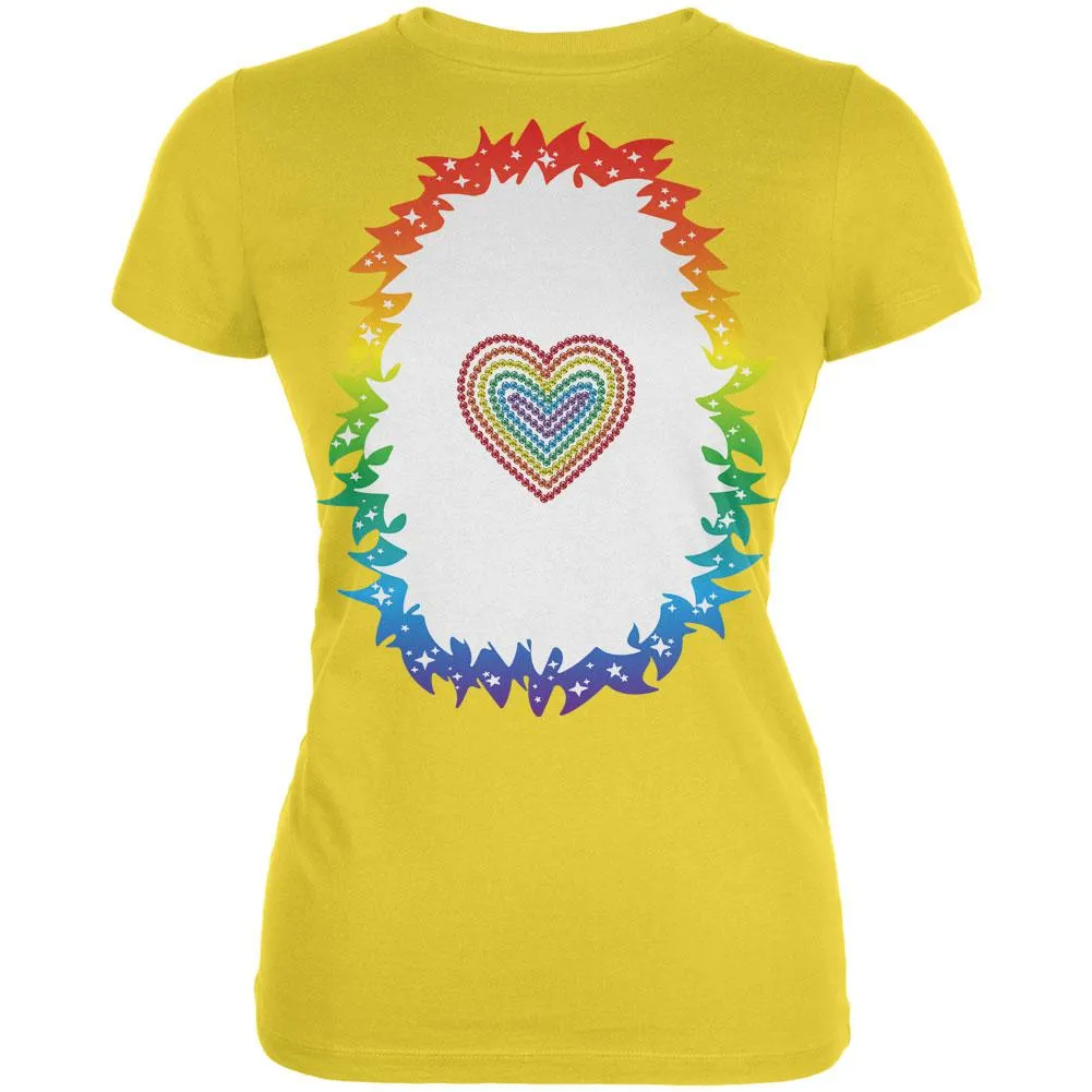 Halloween Rainbow Heart Unicorn Costume Pony Juniors Soft T Shirt