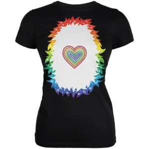 Halloween Rainbow Heart Unicorn Costume Pony Juniors Soft T Shirt