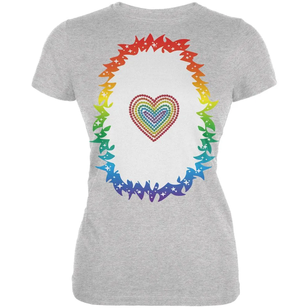 Halloween Rainbow Heart Unicorn Costume Pony Juniors Soft T Shirt
