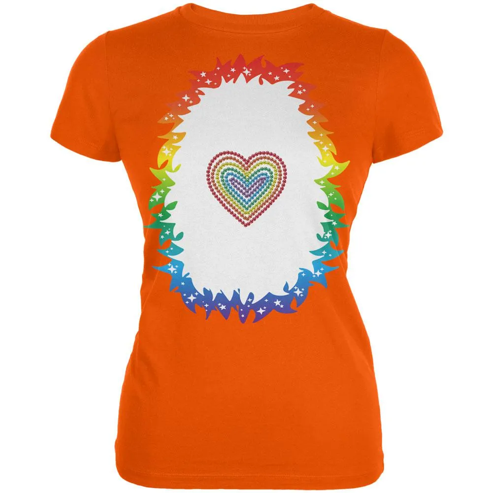 Halloween Rainbow Heart Unicorn Costume Pony Juniors Soft T Shirt