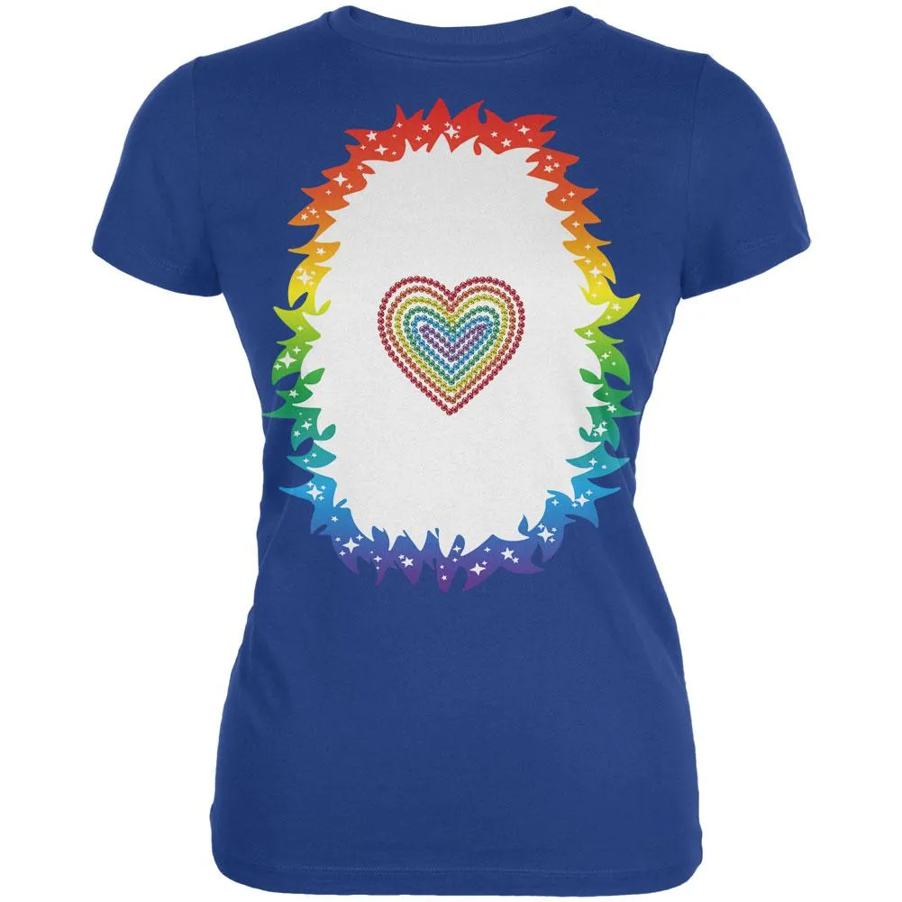 Halloween Rainbow Heart Unicorn Costume Pony Juniors Soft T Shirt