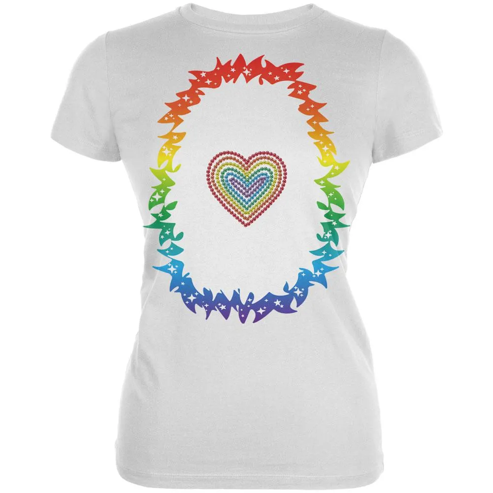 Halloween Rainbow Heart Unicorn Costume Pony Juniors Soft T Shirt