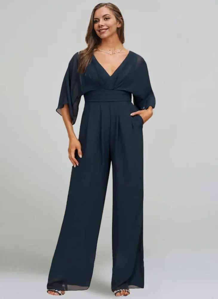 Jumpsuit/Pantsuit Mother of The Bride Dresses Chiffon Wedding Guest Party Dress Formal Evening Gowns