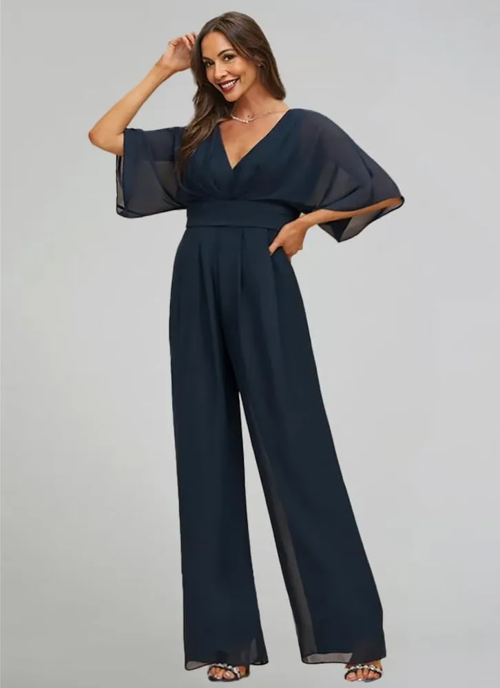 Jumpsuit/Pantsuit Mother of The Bride Dresses Chiffon Wedding Guest Party Dress Formal Evening Gowns