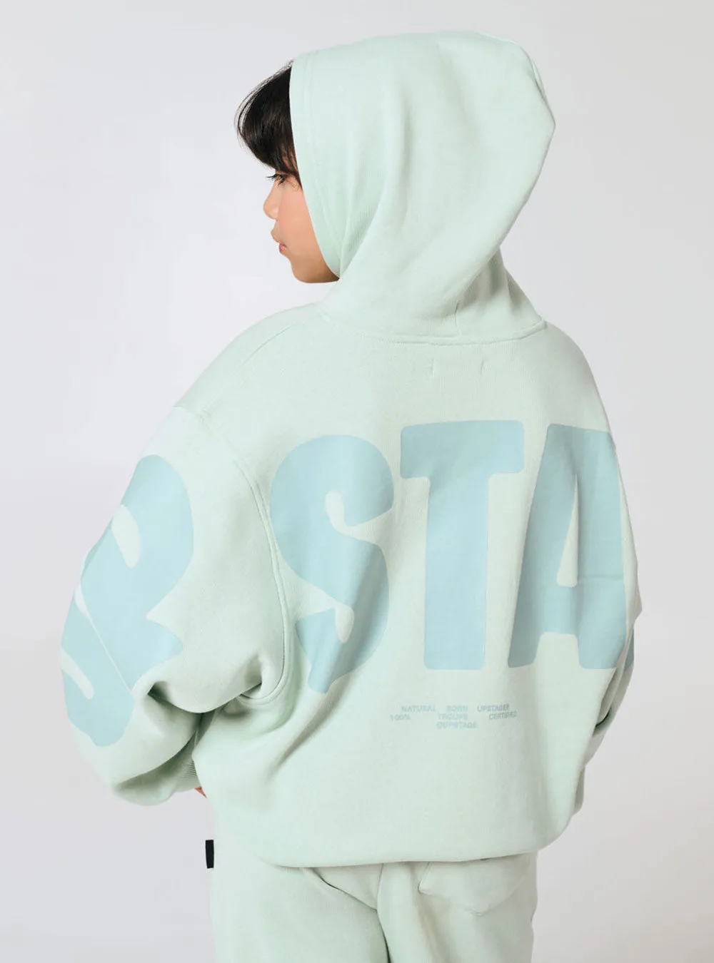 Kids Upstage Logo Freestyle Oversized Hoodie Mint