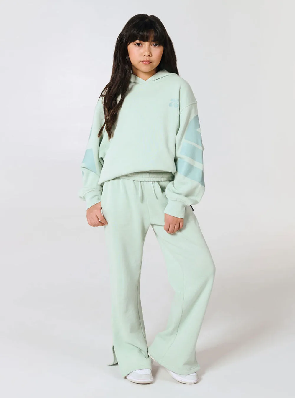 Kids Upstage Logo Freestyle Oversized Hoodie Mint