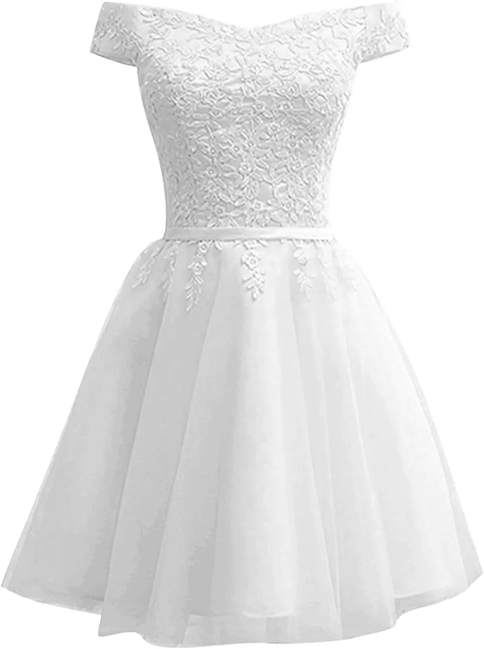 Lace Homecoming Dresses for Teens 2025 Short Tulle Applique Prom Dress Off The Shoulder Cocktail Gown