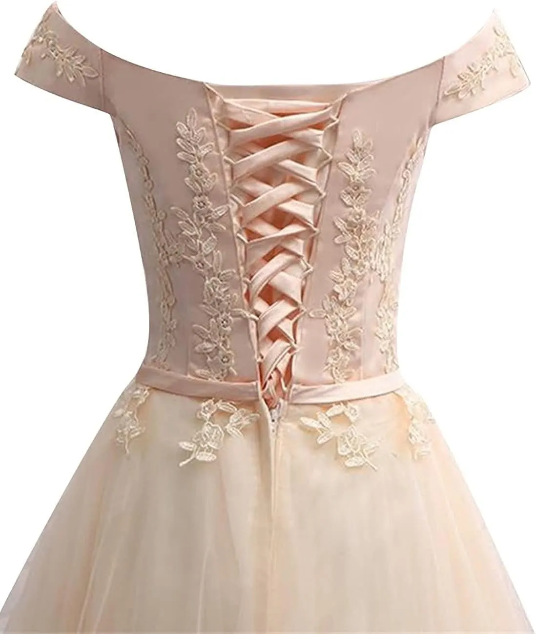 Lace Homecoming Dresses for Teens 2025 Short Tulle Applique Prom Dress Off The Shoulder Cocktail Gown