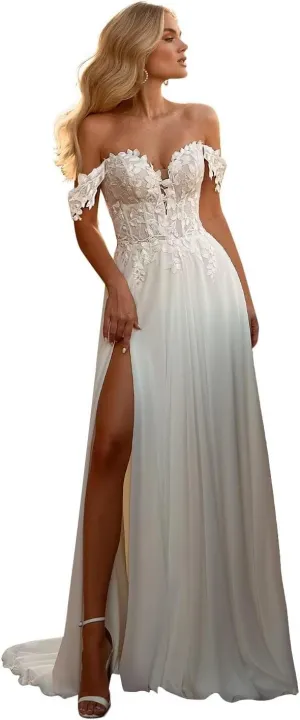 Lace Mermaid Wedding Dresses for Bride 2025 Long Appliques Wedding Gowns Boho Beach Bridal Gowns with Train