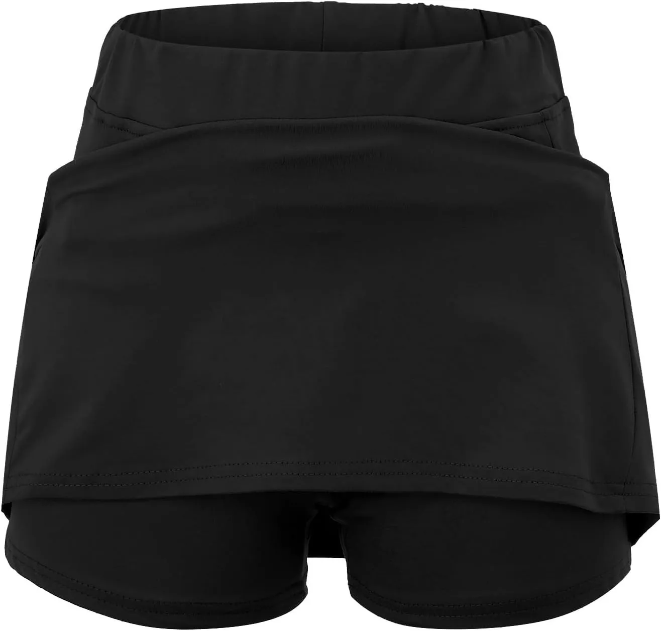 LCMTWX Lightweight High Waist Mid Waist Culottes Short Skirts Skinny Pants High Waisted Pleated Sports Skort with Pockets