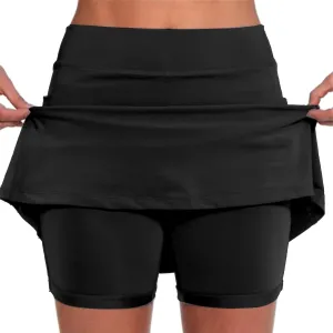 LCMTWX Lightweight High Waist Mid Waist Culottes Short Skirts Skinny Pants High Waisted Pleated Sports Skort with Pockets