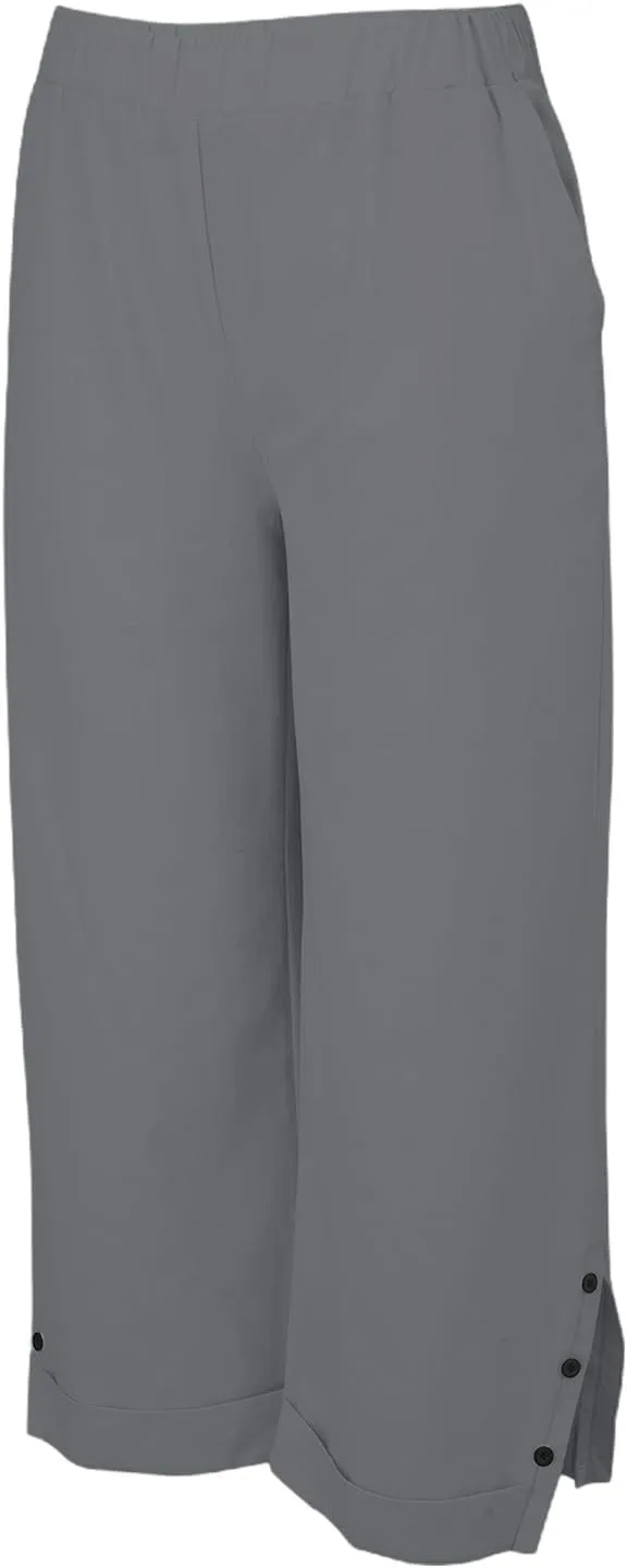 Linen Pants for Women Trendy Solid Straight Elastic Pant Long Drawstring Waist Cotton Casual Slit Plus Size Trousers