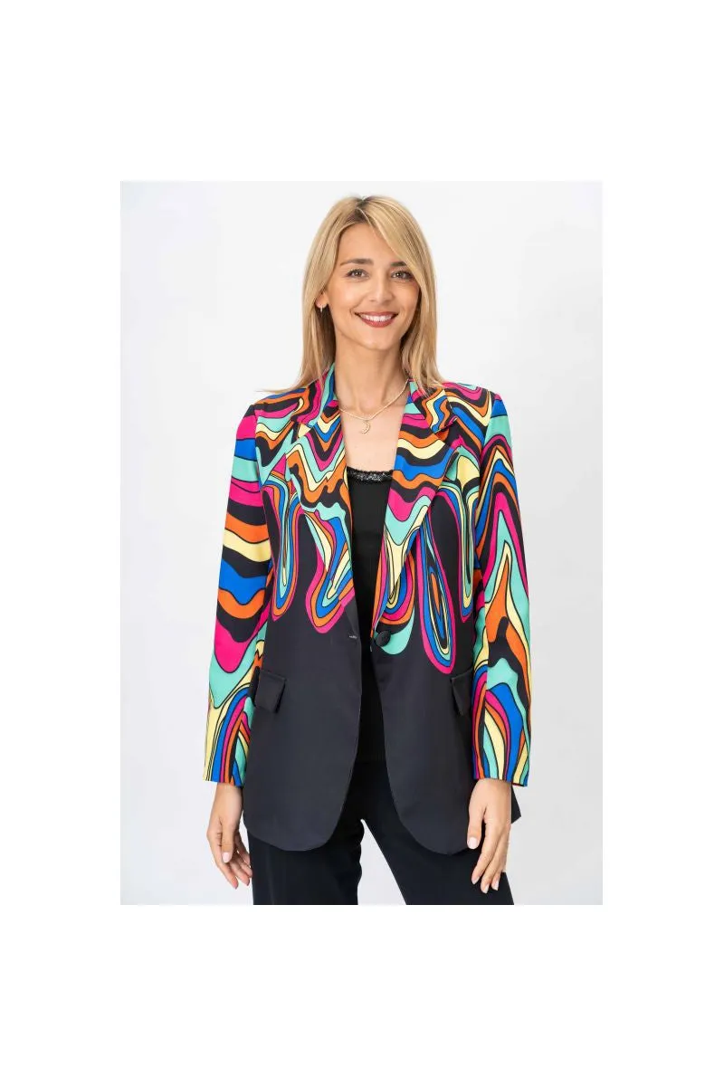 Look Mode Zig Zag Printed Blazer